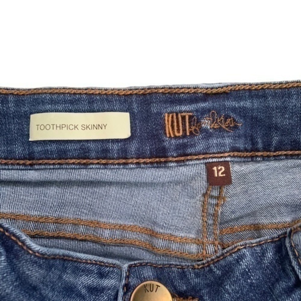 Kut From The Cloth Blue Toothpick Skinny Jean Size 12 - Picture 4 of 5